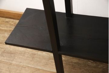 和製ビンテージ　昭和中期　和モダンテイストにぴったりな浮造り仕上げの飾り棚(茶棚、収納棚、陳列棚、オープンシェルフ、オープンラック、ディスプレイラック、ヴィンテージ)(R-061461)