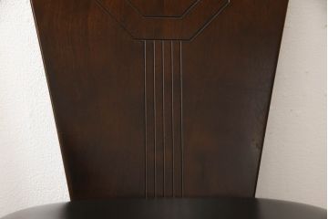 中古　星野民芸(星野民藝)　本革　天然桜材のシックな色合いが魅力的なダイニングチェア2脚セット(イス、椅子、レザー)(R-061476)