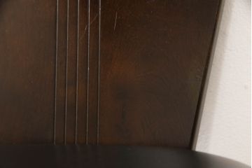 中古　星野民芸(星野民藝)　本革　天然桜材のシックな色合いが魅力的なダイニングチェア2脚セット(イス、椅子、レザー)(R-061476)
