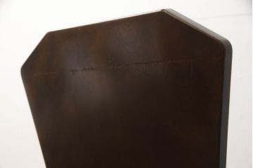 中古　星野民芸(星野民藝)　本革　天然桜材のシックな色合いが魅力的なダイニングチェア2脚セット(イス、椅子、レザー)(R-061487)