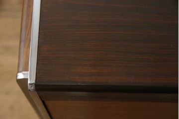希少!　ビンテージ　モビリア(mobilia)　ローズウッド　洗練された佇まいが目を引くニーホールデスク(両袖机、ワークデスク、在宅用、机、在宅ワーク用、ヴィンテージ)(R-061507)