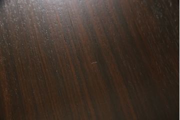 希少!　ビンテージ　モビリア(mobilia)　ローズウッド　洗練された佇まいが目を引くニーホールデスク(両袖机、ワークデスク、在宅用、机、在宅ワーク用、ヴィンテージ)(R-061507)