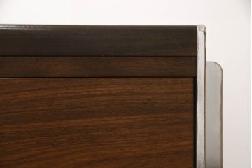 希少!　ビンテージ　モビリア(mobilia)　ローズウッド　洗練された佇まいが目を引くニーホールデスク(両袖机、ワークデスク、在宅用、机、在宅ワーク用、ヴィンテージ)(R-061507)
