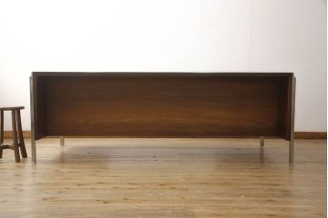 希少!　ビンテージ　モビリア(mobilia)　ローズウッド　洗練された佇まいが目を引くニーホールデスク(両袖机、ワークデスク、在宅用、机、在宅ワーク用、ヴィンテージ)(R-061507)