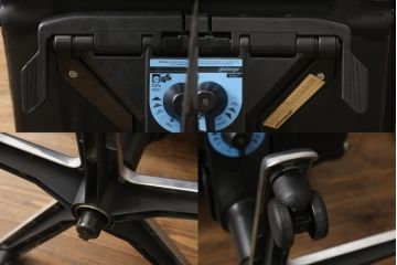 希少!　ヨーロッパビンテージ　ドイツ　girsberger(ギルスバーガー)社　trilax(トリラックス)　本革　ドイツらしい機能美が光るレザーオフィスチェア(アームチェア、ワークチェア、ヴィンテージ)(R-061508)