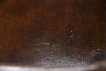 中古　美品　松本民芸家具　透かし彫りや挽き物加工など、細部まで凝ったつくりのW型ロッキングチェア(板座チェア、アームチェア)(R-061512)