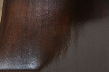 中古　美品　松本民芸家具　透かし彫りや挽き物加工など、細部まで凝ったつくりのW型ロッキングチェア(板座チェア、アームチェア)(R-061513)