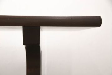 中古　松本民芸家具　深みのある色合いが美しいC型食卓(ダイニングテーブル、4人掛け、6人掛け)(定価約40万円)(R-061515)