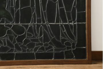 【T様・完成画像確認用】フランスアンティーク　イエス・キリスト　ディスプレイとしてもおすすめ!!落ち着きのある色合いで荘厳な雰囲気を醸し出すステンドグラス(建具、明かり取り、明り取り、欄間、窓)(R-061522)