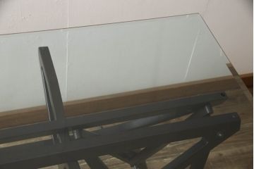 希少!　中古　美品　イタリア　ザノッタ(zanotta)　カルロ・モリーノ(Carlo Mollino)　レアレ(Reale)　芸術的な脚部が美しいダイニングテーブル(4人掛け、6人掛け)(定価約66万円)(R-061526)