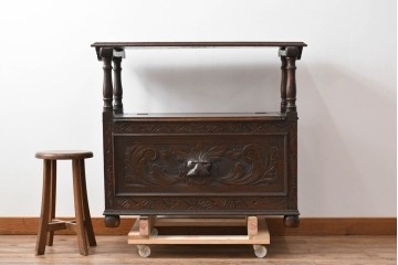 イギリスアンティーク　オーク材　色々な使い方を楽しめるモンクスベンチ　(R-061530)