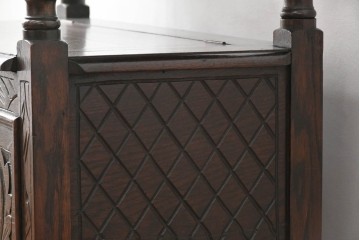 イギリスアンティーク　オーク材　色々な使い方を楽しめるモンクスベンチ　(R-061530)