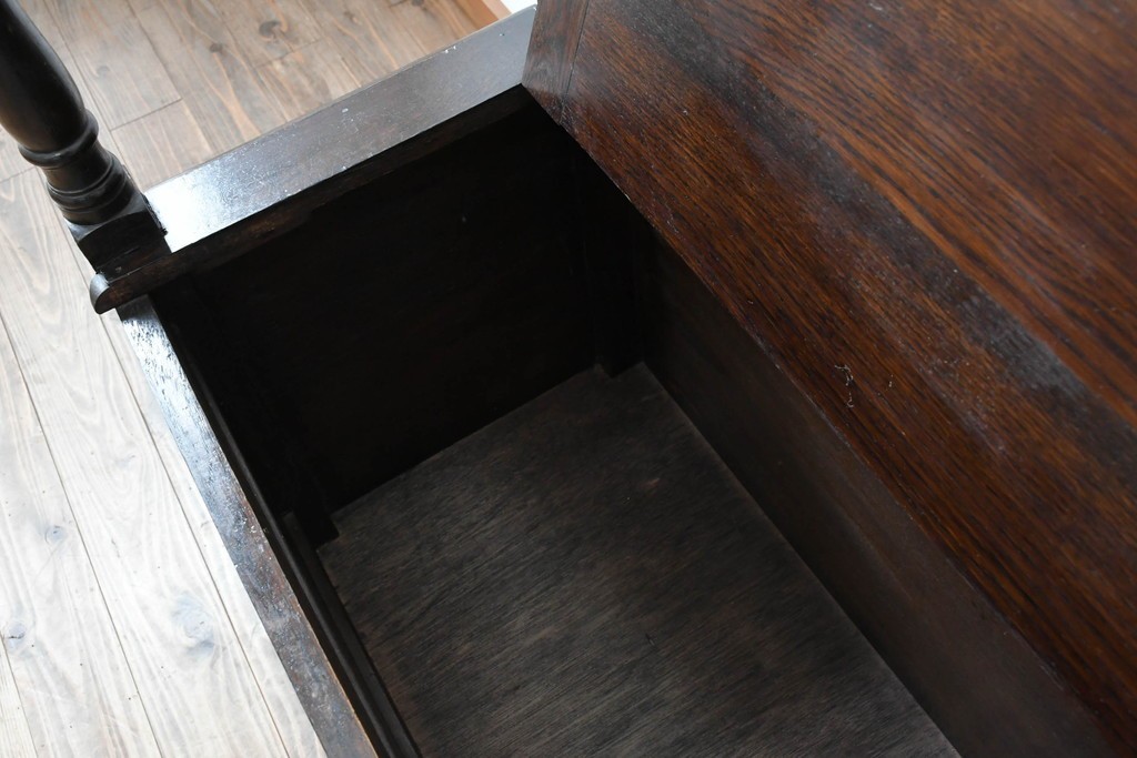 イギリスアンティーク　オーク材　色々な使い方を楽しめるモンクスベンチ　(R-061530)