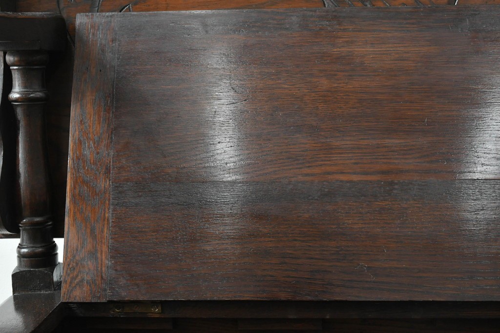 イギリスアンティーク　オーク材　色々な使い方を楽しめるモンクスベンチ　(R-061530)