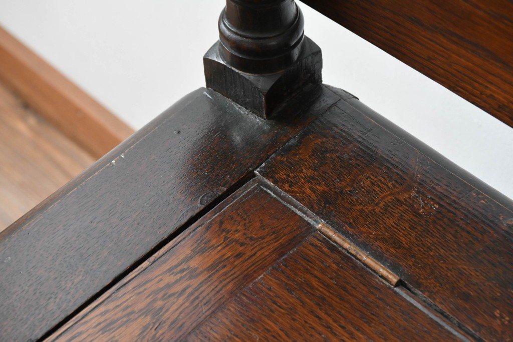 イギリスアンティーク　オーク材　色々な使い方を楽しめるモンクスベンチ　(R-061530)