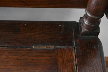 イギリスアンティーク　オーク材　色々な使い方を楽しめるモンクスベンチ　(R-061530)