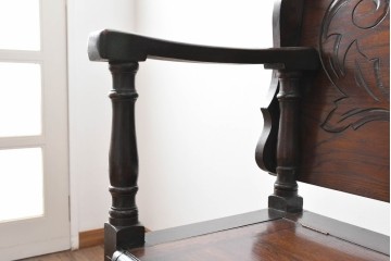 イギリスアンティーク　オーク材　色々な使い方を楽しめるモンクスベンチ　(R-061530)