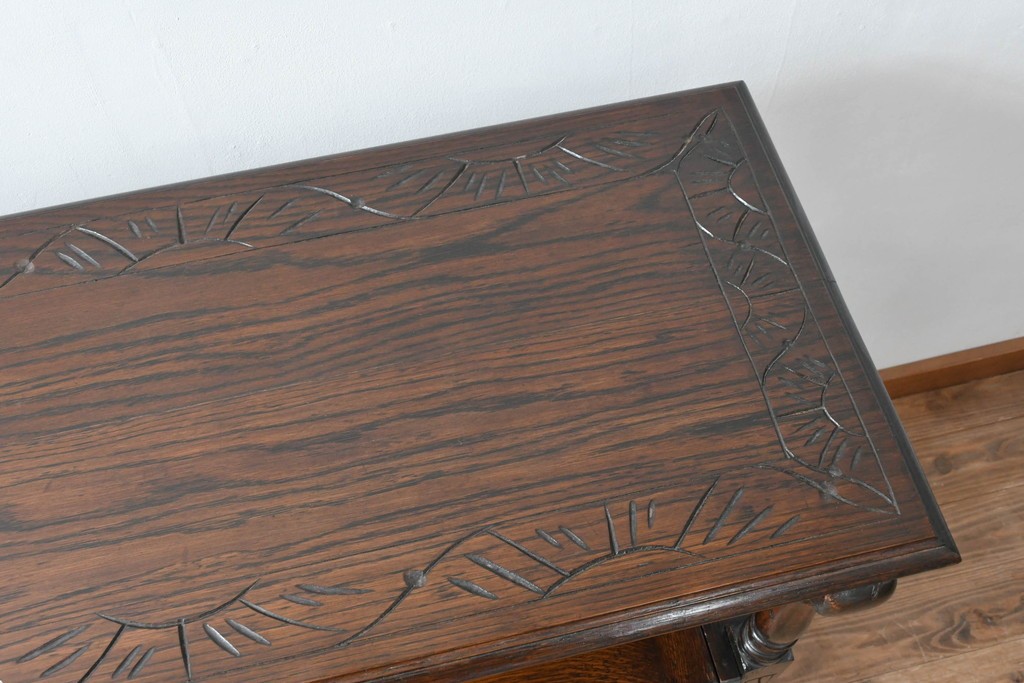 イギリスアンティーク　オーク材　色々な使い方を楽しめるモンクスベンチ　(R-061530)