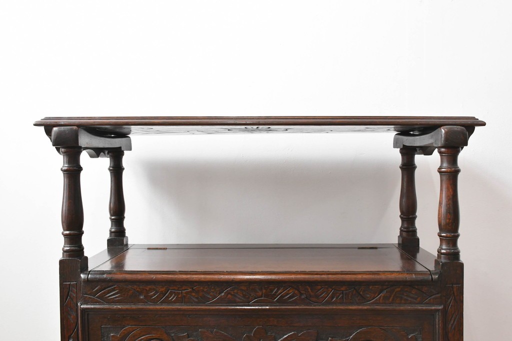 イギリスアンティーク　オーク材　色々な使い方を楽しめるモンクスベンチ　(R-061530)