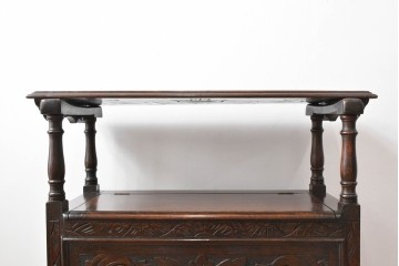 イギリスアンティーク　オーク材　色々な使い方を楽しめるモンクスベンチ　(R-061530)