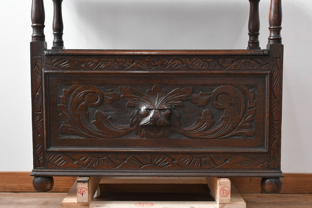 イギリスアンティーク　オーク材　色々な使い方を楽しめるモンクスベンチ　(R-061530)