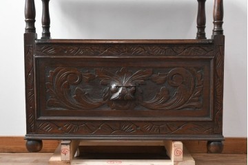 イギリスアンティーク　オーク材　色々な使い方を楽しめるモンクスベンチ　(R-061530)