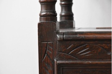 イギリスアンティーク　オーク材　色々な使い方を楽しめるモンクスベンチ　(R-061530)