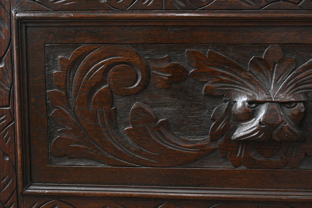 イギリスアンティーク　オーク材　色々な使い方を楽しめるモンクスベンチ　(R-061530)