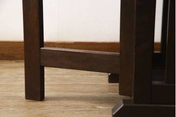 和製ビンテージ　北海道民芸家具　和モダンテイストにぴったり!!シックな雰囲気のバタフライテーブル(ダイニングテーブル、エクステンションテーブル、ヴィンテージ)(R-061538)