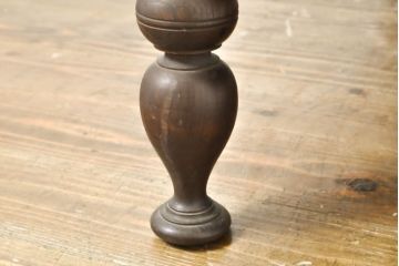 ジャンク品　和製アンティーク　総欅(ケヤキ)1枚板　挽き物の脚がアクセントのローテーブル(座卓、センターテーブル)(R-061541)