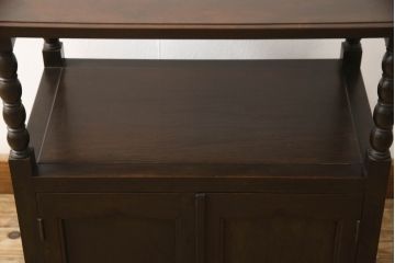 和製アンティーク　大正ロマン　ナラ材のシックな色合いが魅力のサイドキャビネット(サイドボード、サイドテーブル、ナイトテーブル、収納棚、戸棚)(R-061542)