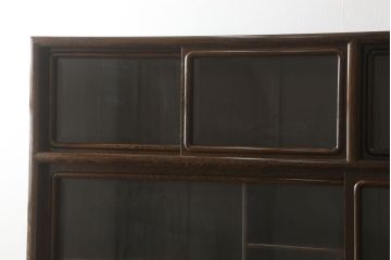 中古　鉄刀木(タガヤサン)　収納力抜群!!和室にも洋室にも合う茶棚(サイドキャビネット、食器棚、収納棚、戸棚、飾り棚、茶箪笥)(R-061551)