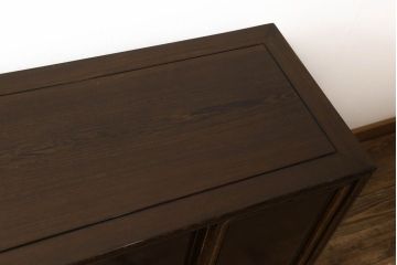 中古　鉄刀木(タガヤサン)　収納力抜群!!和室にも洋室にも合うローボード(サイドキャビネット、収納棚、戸棚)(R-061552)
