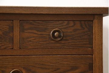 中古　希少な絶版品　水屋の匠　久遠　和モダンな空間づくりにおすすめ!総ナラ材製のチェスト(サイドボード、サイドチェスト、リビングボード)(定価約45万円)(R-061556)