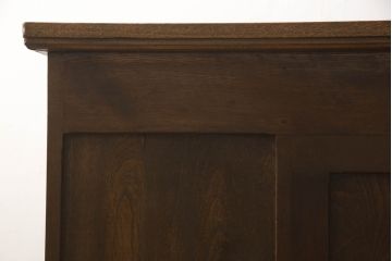 和製アンティーク　昭和中期　ナラ材製　重厚な佇まいが存在感を放つ大振りなデスク(ワークデスク、オフィスデスク、在宅ワーク、在宅用、両袖机)(R-061563)