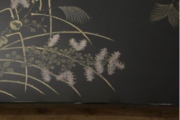 中古　美品　白峯作　伝統工芸　漆塗り　鎗金・沈金　高級感溢れる佇まいの座卓(ローテーブル、センターテーブル、食卓)(R-061565)