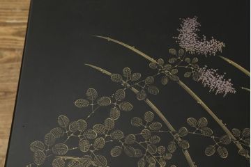 中古　美品　白峯作　伝統工芸　漆塗り　鎗金・沈金　高級感溢れる佇まいの座卓(ローテーブル、センターテーブル、食卓)(R-061565)