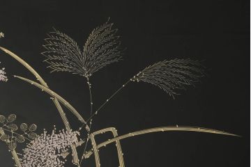 中古　美品　白峯作　伝統工芸　漆塗り　鎗金・沈金　高級感溢れる佇まいの座卓(ローテーブル、センターテーブル、食卓)(R-061565)
