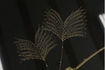 中古　美品　白峯作　伝統工芸　漆塗り　鎗金・沈金　高級感溢れる佇まいの座卓(ローテーブル、センターテーブル、食卓)(R-061565)