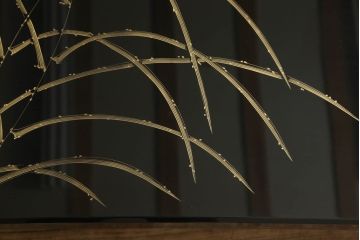 中古　美品　白峯作　伝統工芸　漆塗り　鎗金・沈金　高級感溢れる佇まいの座卓(ローテーブル、センターテーブル、食卓)(R-061565)