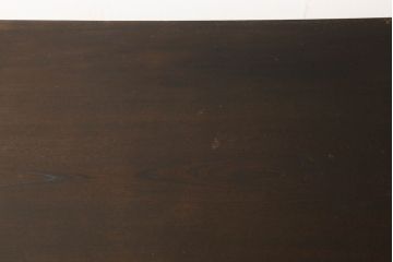 和製アンティーク　欅(ケヤキ)材　クールな雰囲気が目を引く天板一枚板の鉄脚テーブル(ダイニングテーブル、4人掛け、作業台)(R-061566)