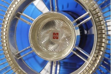 レトロ雑貨　激レア!!　松下電器産業　ナショナル扇風機　　箱付き(National、3枚羽)(R-061567)