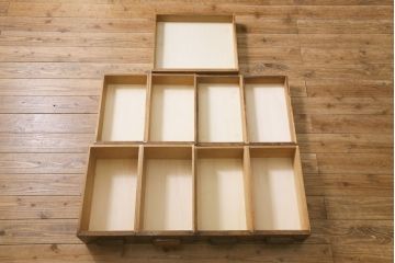 アンティーク家具　ナラ材製　上手物　組立式　立派な佇まいの木製両袖デスク(ワークデスク、オフィスデスク、机、在宅ワーク、在宅用)(R-061571)