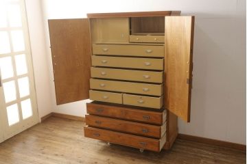 中古　民芸家具　屋久杉を贅沢に使用した木の温もりあふれる重ね箪笥(衣装箪笥、整理箪笥、和タンス、引き出し、チェスト)(R-061575)