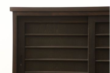 ラフジュ工房オリジナル　古建具リメイク　引き出し4杯付き　和モダンな脚付きローボード(収納棚、戸棚、サイドボード、リビングボード、キャビネット)(R-061577)