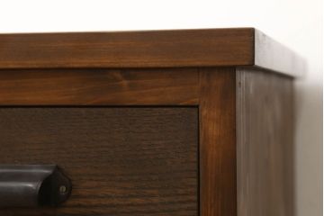 ラフジュ工房オリジナル　古建具リメイク　引き出し4杯付き　すりガラスがレトロな雰囲気を醸し出す脚付きサイドボード(収納棚、戸棚、テレビボード、テレビ台、リビングボード)(R-061578)