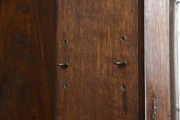 イギリスアンティーク　オーク材　クラシカルな佇まいが美しいビューローブックケース(ライティングビューロー、キャビネット、収納棚、戸棚、本箱、飾り棚、ワークデスク、在宅ワーク用、在宅用)(R-061580)