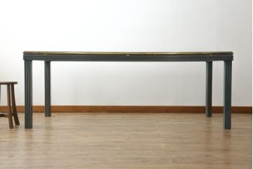 中古　バロッサバレンティ(VARO,S.A. VALENTI)　高級感漂うガラスのダイニングテーブル(食卓、4人掛け、6人掛け、店舗什器)(定価約68万円)(R-061584)