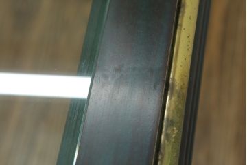 中古　バロッサバレンティ(VARO,S.A. VALENTI)　高級感漂うガラスのダイニングテーブル(食卓、4人掛け、6人掛け、店舗什器)(定価約68万円)(R-061584)