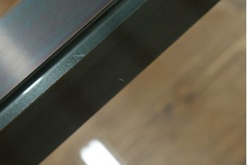 中古　バロッサバレンティ(VARO,S.A. VALENTI)　高級感漂うガラスのダイニングテーブル(食卓、4人掛け、6人掛け、店舗什器)(定価約68万円)(R-061584)